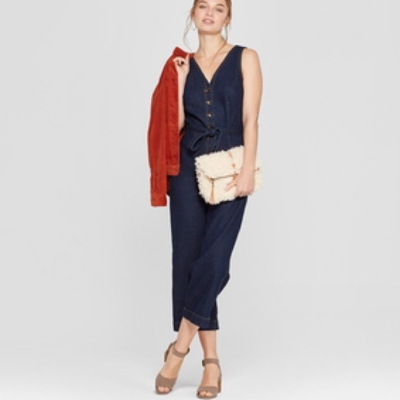 target universal thread denim jumpsuit
